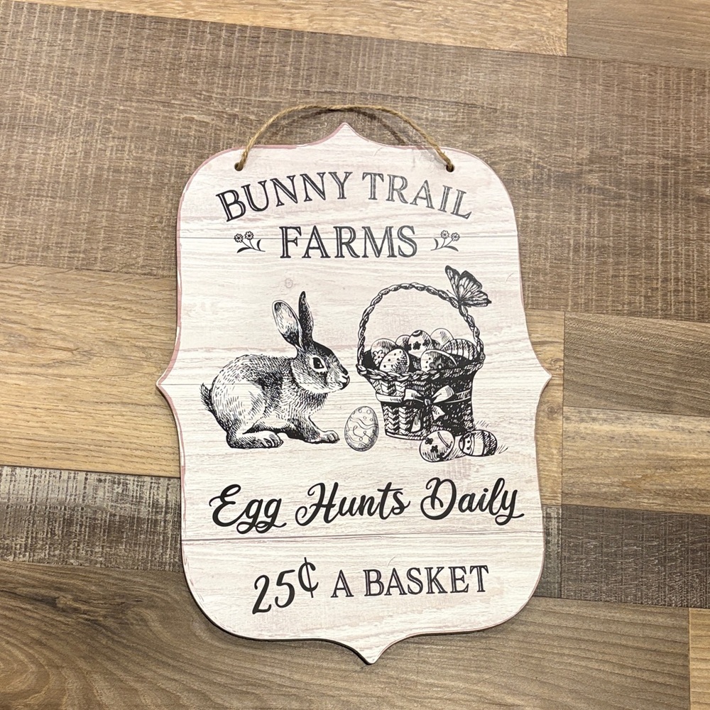 Cream Rustic Bunny Wall Plaque